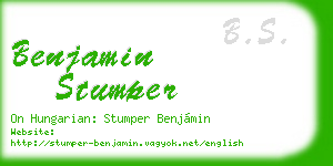 benjamin stumper business card